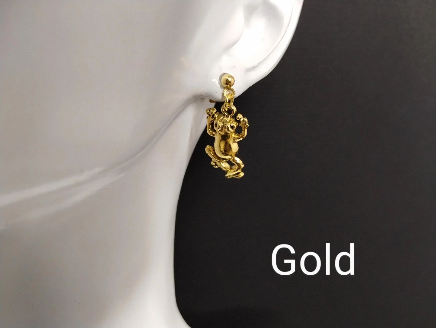 Metallic Frog Earrings