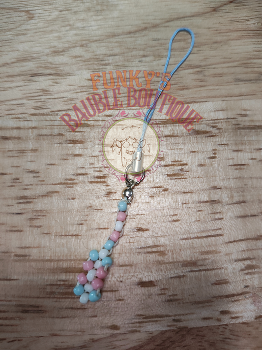 Cotton Candy Daisy Chain Keychain/Phone Charm